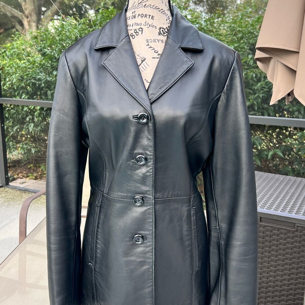 Lambskin Leather Jacket - Croft and Barrow - Black - Medium EUC - Picture 2 of 8